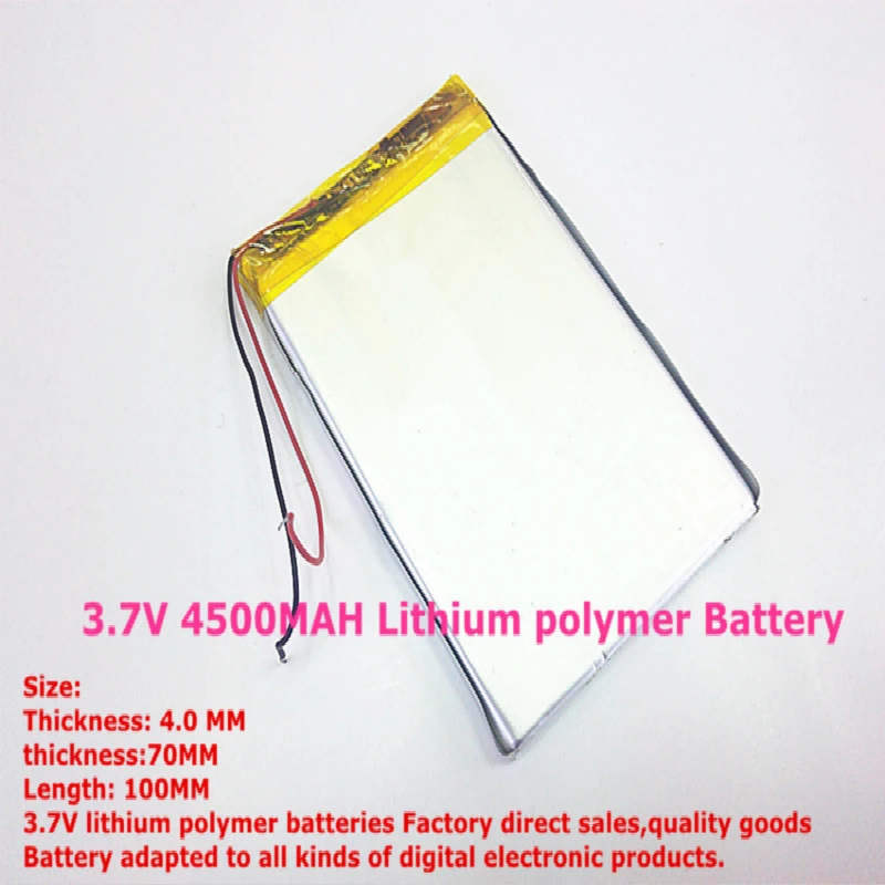 1pcs 3.7v 4500mah 4070100 3870100 Lithium Polymer Battery With Board For Mid 7inch Tablet Pc
1pcs 3.7v 4500mah 4070100 3870100 Lithium Polymer Battery With Board For Mid 7inch Tablet Pc