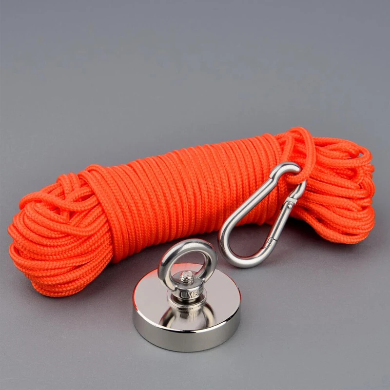 400lbs N52 Magnet 60mm Powerful Neodymium Permanent Magnet Strong Fishing Magnets Design Magnet with 20m Rope Magnetic Material
400lbs N52 Magnet 60mm Powerful Neodymium Permanent Magnet Strong Fishing Magnets Design Magnet with 20m Rope Magnetic Material