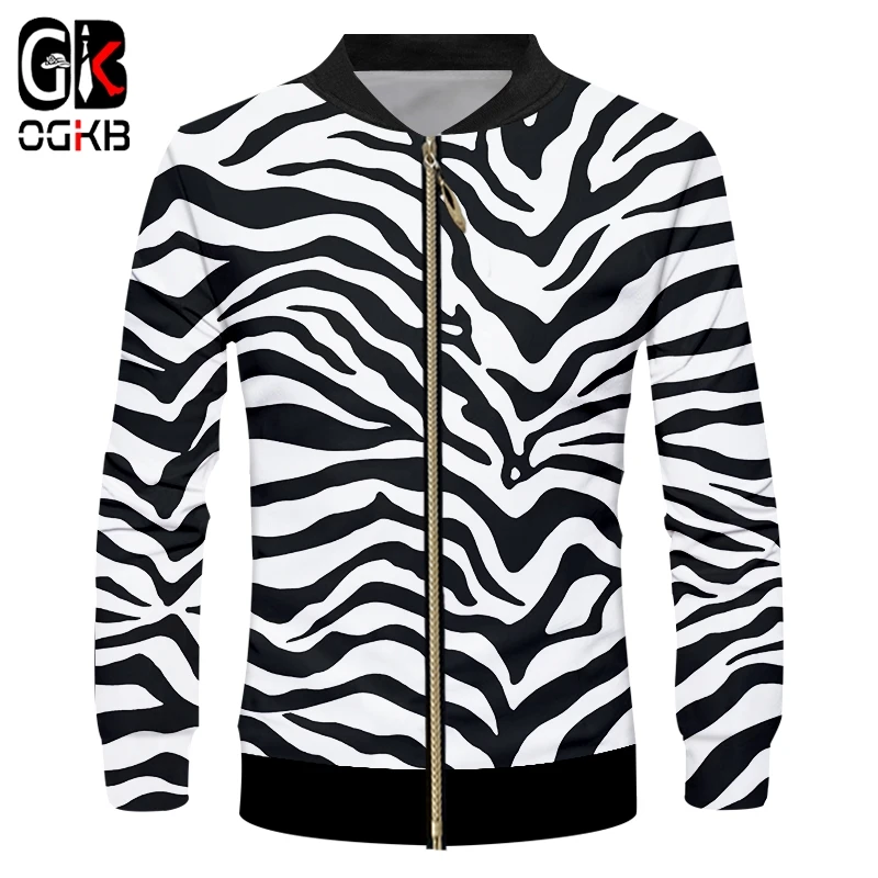 

OGKB Man Spring New Long Sleeve Tops 3D Printed Skulls Hip Hop Zip Jacket Large Size Garment Male Zipper Coat Dropshipping 2018