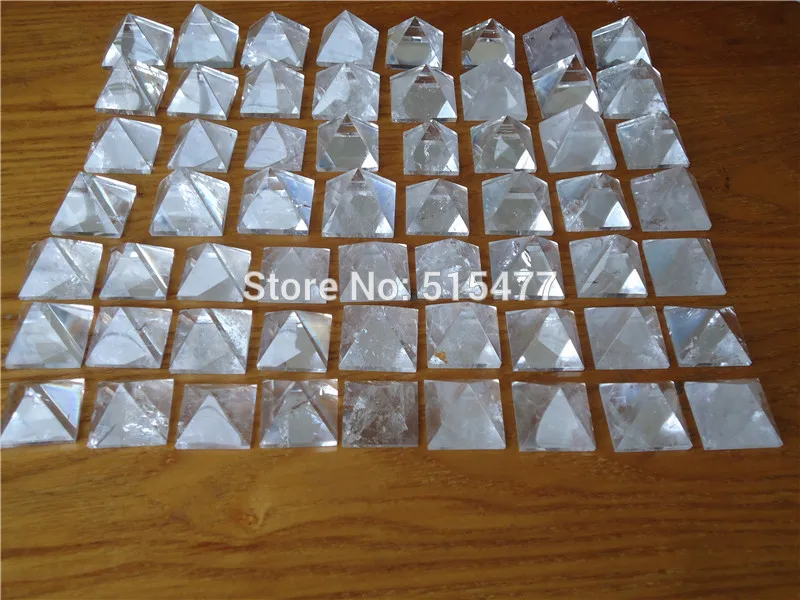 21 natural clear crystal quartz pyramid healing 33-37mm