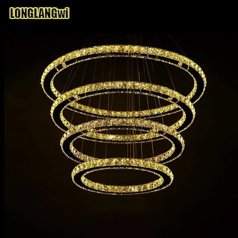 4 Rings LED Modern Crystal chandeliers Lamp Round Ring Hanging Lights Modern Led Crystal Fixture for living room Lobby
4 Rings LED Modern Crystal chandeliers Lamp Round Ring Hanging Lights Modern Led Crystal Fixture for living room Lobby
