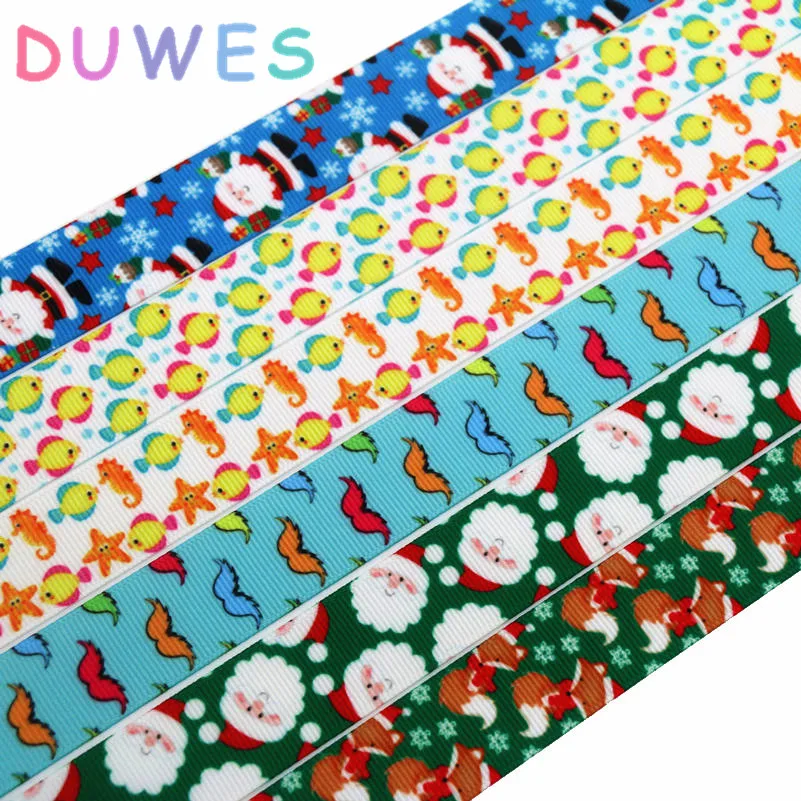 DUWES 50yards fish christmas mustache printed grosgrain Ribbon Accessory hairbow headwear decoration Wholesale OEM DIY D904
DUWES 50yards fish christmas mustache printed grosgrain Ribbon Accessory hairbow headwear decoration Wholesale OEM DIY D904