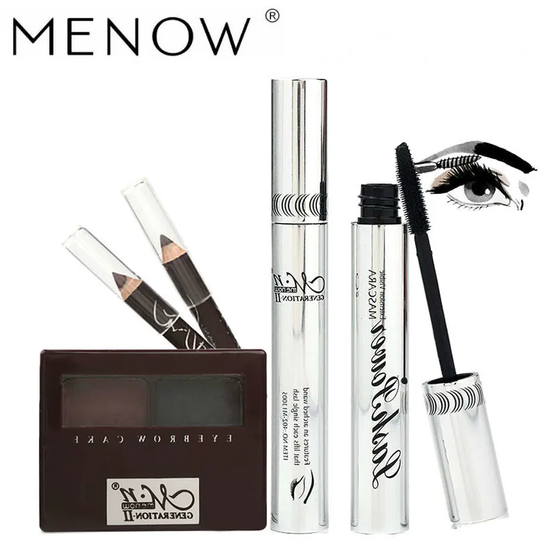 4pcs Make Up Set MENOW Brand Curling Thick Mascara Volume Express False Eyelashes Cosmetics & Eyebrow Powder & Two Eyeliner
4pcs Make Up Set MENOW Brand Curling Thick Mascara Volume Express False Eyelashes Cosmetics & Eyebrow Powder & Two Eyeliner