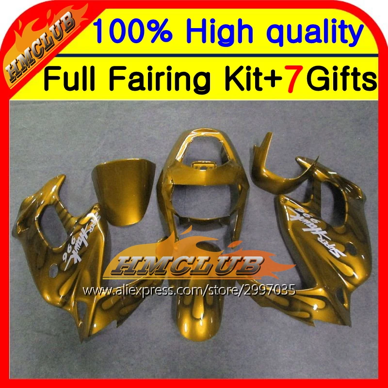Глянцевый Золотой корпус для HONDA VTR1000F SuperHawk 97 05 44HM39 ALL Gold VTR 1000 F 1000F 98 99 00 01 02 03 04