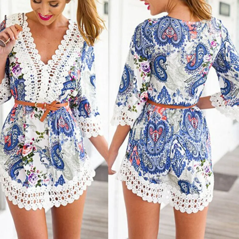 Sakazy Women Print Lace Deep V Crochet Boho Beach Dress Floral Chiffon Shirt Blouse Sundress Fashion Party Summer Dress
Sakazy Women Print Lace Deep V Crochet Boho Beach Dress Floral Chiffon Shirt Blouse Sundress Fashion Party Summer Dress