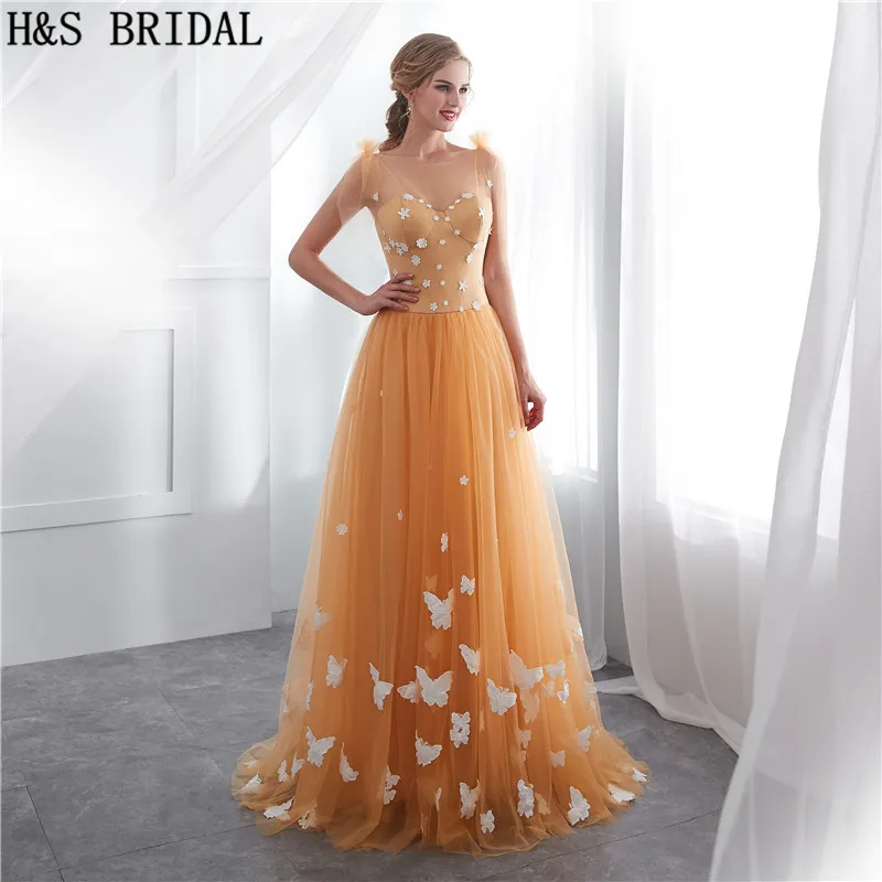 Фото Женское вечернее платье H & S Золотое Платье с круглым вырезом - купить