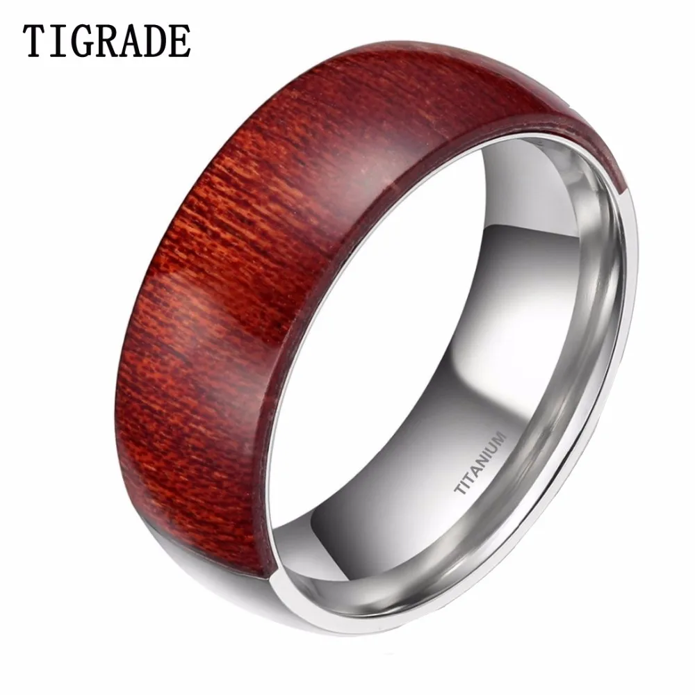 TIGRADE 8mm Men Ring Half Wood Inlay Half Titianium Wedding Band Engagement Wooden Rings For Women Male anel anillos para hombre
TIGRADE 8mm Men Ring Half Wood Inlay Half Titianium Wedding Band Engagement Wooden Rings For Women Male anel anillos para hombre