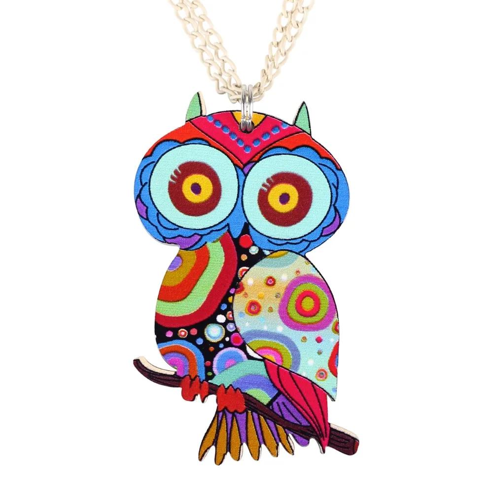 Bonsny Owl Necklace Pendant Acrylic Pattern Hot Novelty Jewelry For Women Girl Spring Summer Cute animal collar accessories
Bonsny Owl Necklace Pendant Acrylic Pattern Hot Novelty Jewelry For Women Girl Spring Summer Cute animal collar accessories