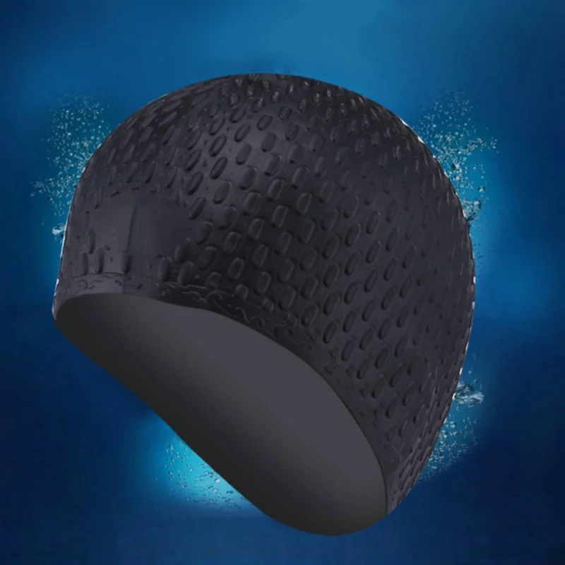 Силиконовая Резина 3D водонепроницаемые карманы Шапки для плавания взрослых
