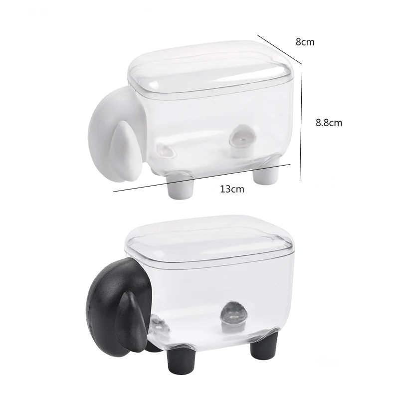 Cartoon Sheep Shape Storage Box Creative Cute Mini Cotton Swab Transparent Multi-function Kitchen Sundries Desktop Lid Organizer
Cartoon Sheep Shape Storage Box Creative Cute Mini Cotton Swab Transparent Multi-function Kitchen Sundries Desktop Lid Organizer