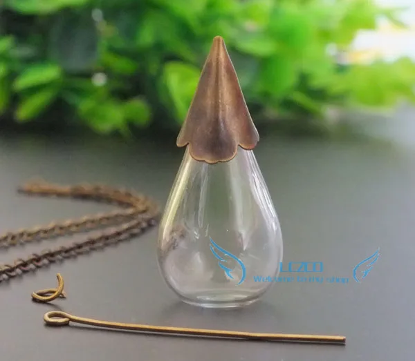 10sets Flat base Glass Tear drop Vase Pendant Locket globe Charm Bottle with antique bronze Cap Set
10sets Flat base Glass Tear drop Vase Pendant Locket globe Charm Bottle with antique bronze Cap Set