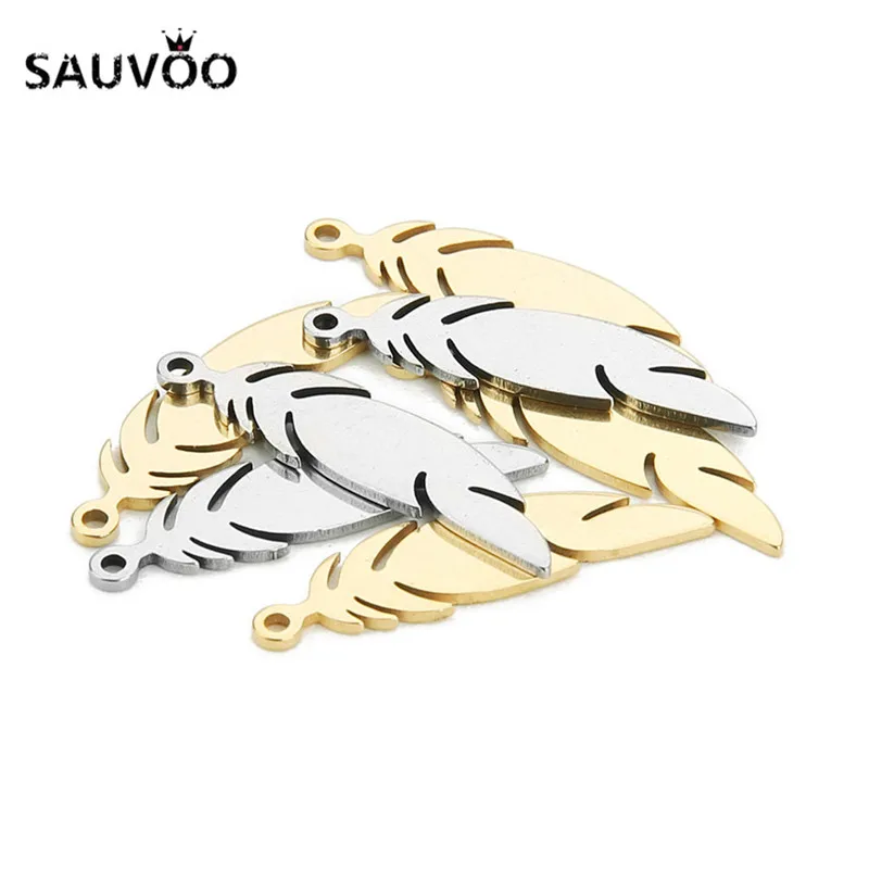 SAUVOO 20Pcs/lot Stainless Steel Hollow Feather Charms Pendant 6x24mm Gold Silver Tone Color Floating Metal Charms Diy Bracelet
SAUVOO 20Pcs/lot Stainless Steel Hollow Feather Charms Pendant 6x24mm Gold Silver Tone Color Floating Metal Charms Diy Bracelet