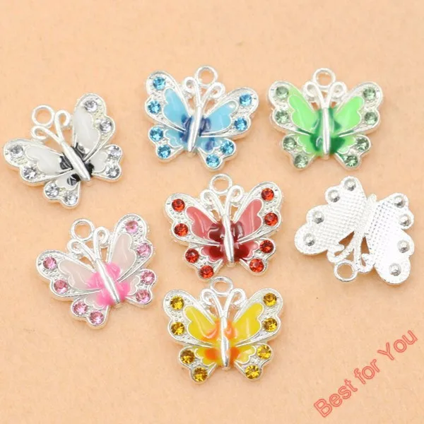 7pcs Mixed Silver Plated Enamel Crystal Butterfly Charms Pendants Jewelry Diy Bracelet Necklace Findings Craft
7pcs Mixed Silver Plated Enamel Crystal Butterfly Charms Pendants Jewelry Diy Bracelet Necklace Findings Craft