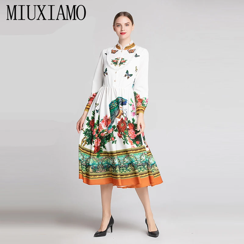 MIUXIMAO High Quality 2019 Summer Dress Newest Europe Fashion Butterfly Diamonds Floral Print Casual Long Dress Women
MIUXIMAO High Quality 2019 Summer Dress Newest Europe Fashion Butterfly Diamonds Floral Print Casual Long Dress Women