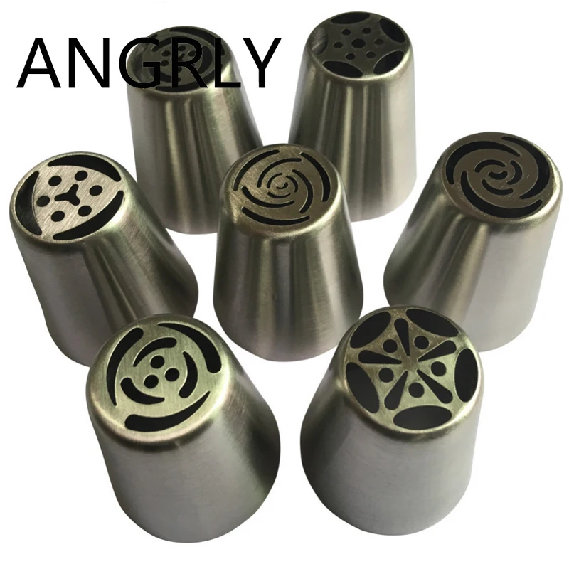 ANGRLY 7 Styles Russian Tulip Stainless Steel Icing Piping Nozzles Pastry Decorating Tips Cake Cupcake Decorator Silicone Mold
ANGRLY 7 Styles Russian Tulip Stainless Steel Icing Piping Nozzles Pastry Decorating Tips Cake Cupcake Decorator Silicone Mold