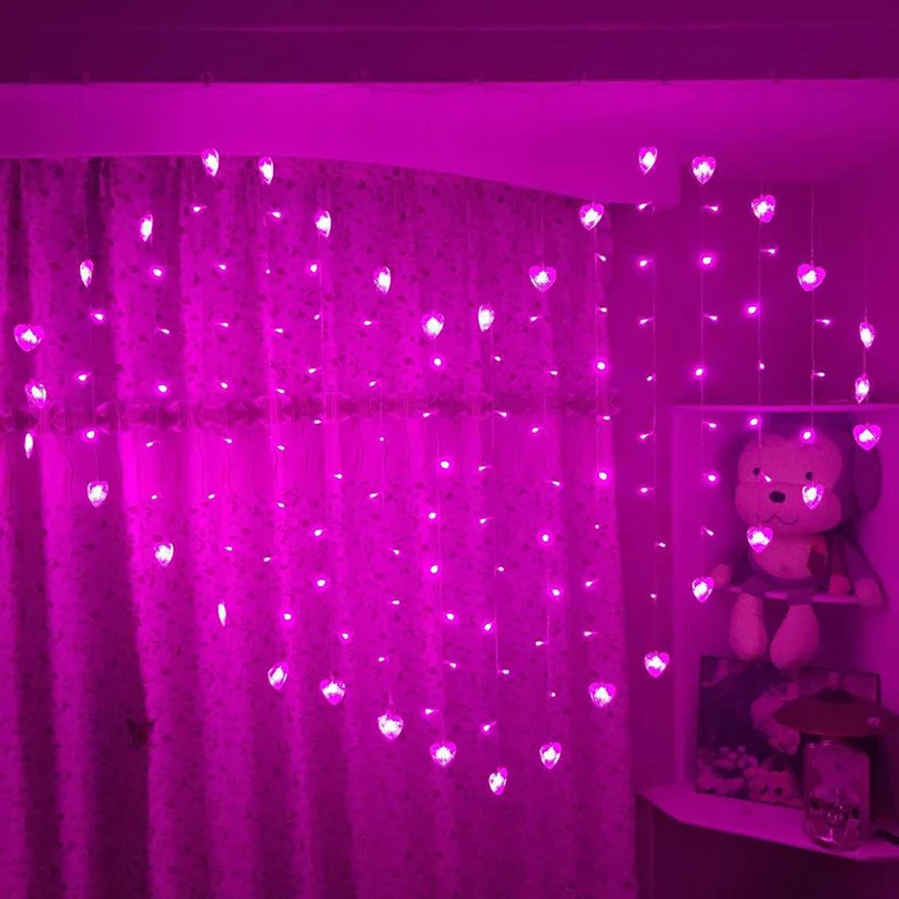 2x1.5m Heart Shape 128 LED String Light AC110V / 220V Holiday Christmas wedding decoration LED Curtain Icicle String Lights
2x1.5m Heart Shape 128 LED String Light AC110V / 220V Holiday Christmas wedding decoration LED Curtain Icicle String Lights