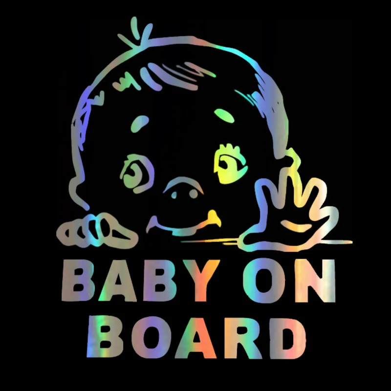 Окно Стикеры Baby On Board 13 1*15 2 см Забавный оконная наклейка светоотражающие Лазерная