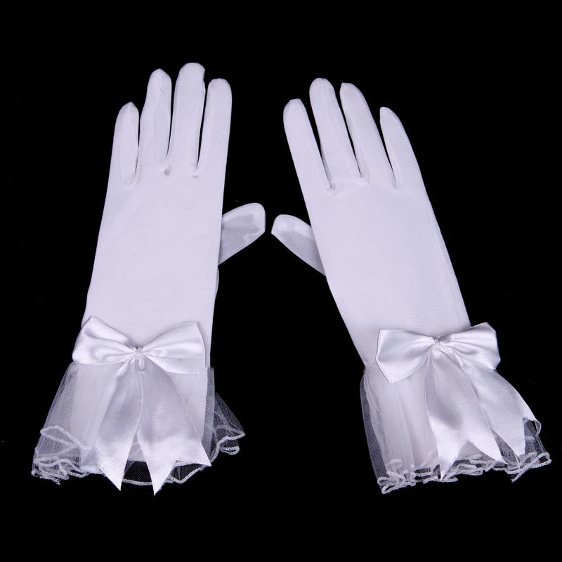 2020 модные белые свадебные перчатки роскошные с коротким запястьем недорогие