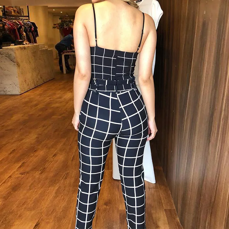 Two piece set tracksuit for women Summer top and pants set womens Plaid Cami Top High Waist Bodycon Ankle-length Pants
Two piece set tracksuit for women Summer top and pants set womens Plaid Cami Top High Waist Bodycon Ankle-length Pants