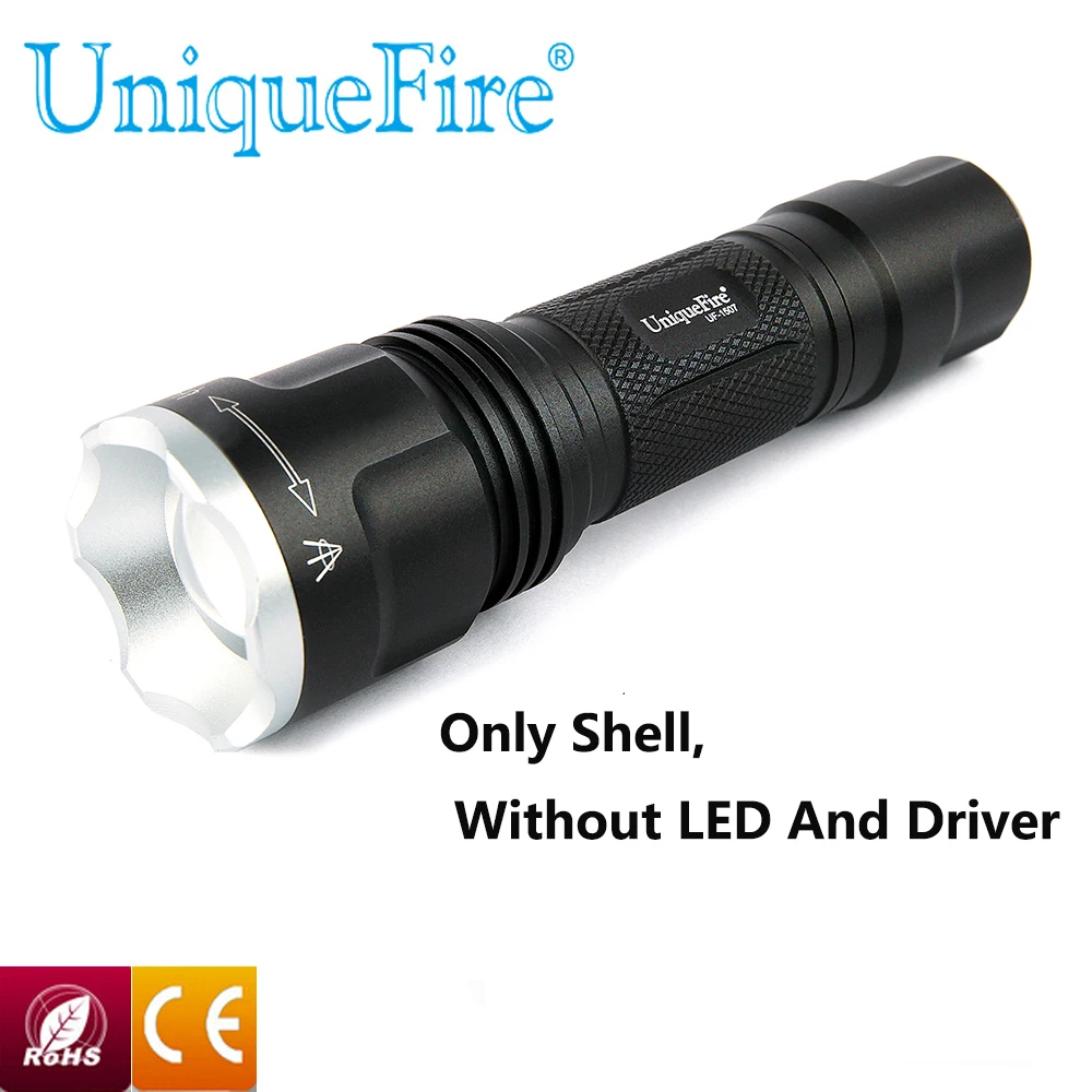 UniqueFire 1507 Flashlight Shell Without LED And Driver, Aluminum Alloy, (Not Included Battery)
UniqueFire 1507 Flashlight Shell Without LED And Driver, Aluminum Alloy, (Not Included Battery)