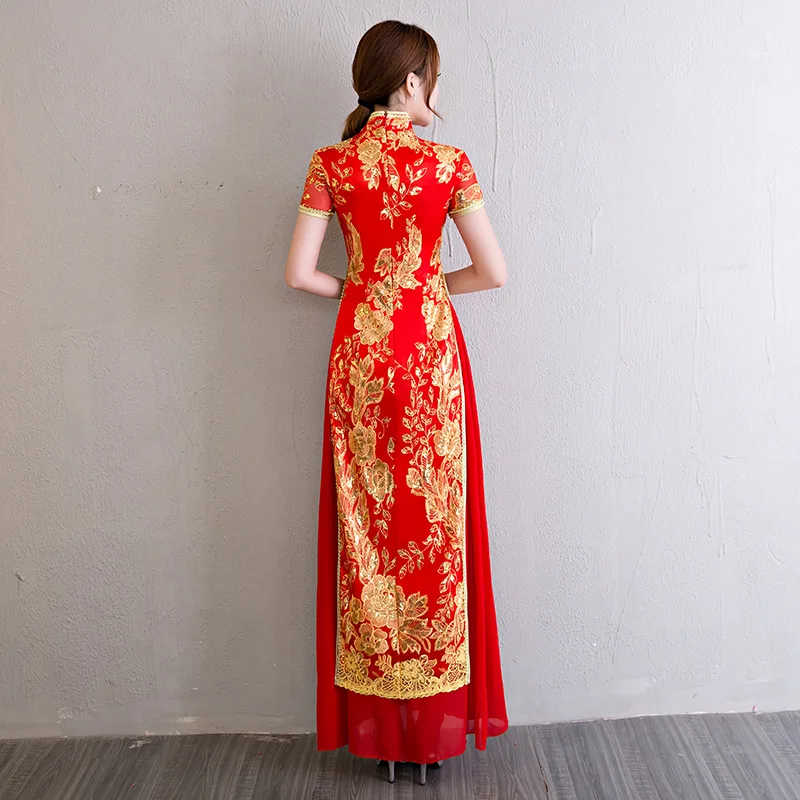 Plus Size S-XXXXL Vintage Chinese Style Cheongsam Wedding Dress Womens Long Gown Qipao Party Evening Dress Retro Clothes Vestido
Plus Size S-XXXXL Vintage Chinese Style Cheongsam Wedding Dress Womens Long Gown Qipao Party Evening Dress Retro Clothes Vestido