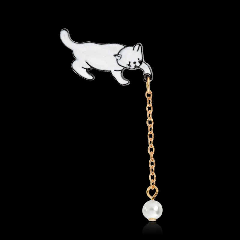Funny Pins Design Backpack Hats Accessories White Cat And Pearl With Chain Hard Enamel Lapel Pin Badges Brooches
Funny Pins Design Backpack Hats Accessories White Cat And Pearl With Chain Hard Enamel Lapel Pin Badges Brooches