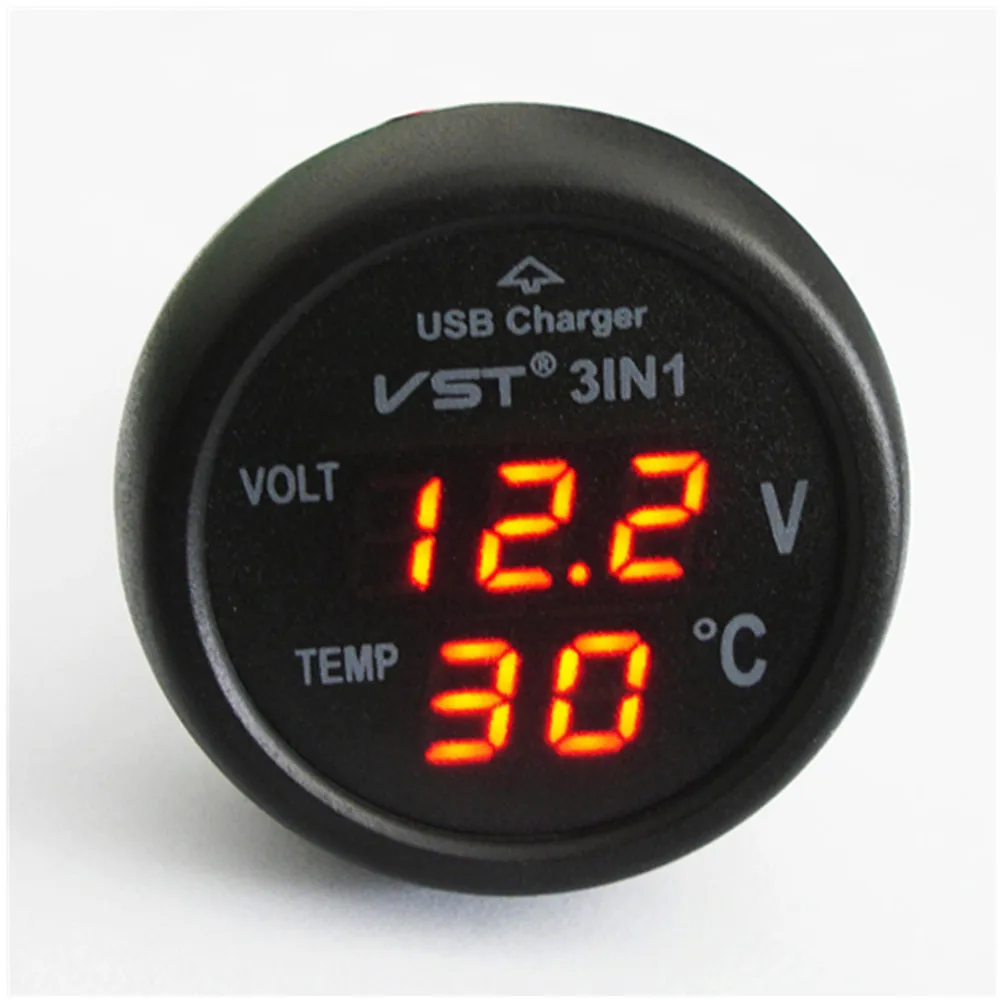 LED Car Voltmeter Auto Gauge 3in1 / 12V 24Volt Voltage Temperature Meter With Car USB Charger
LED Car Voltmeter Auto Gauge 3in1 / 12V 24Volt Voltage Temperature Meter With Car USB Charger