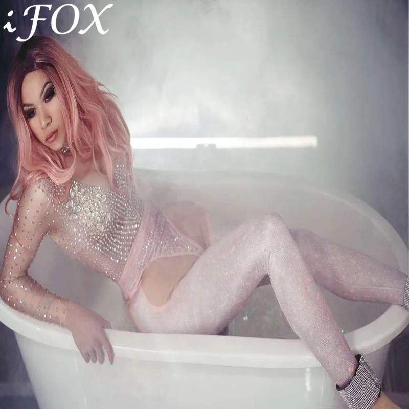 Luxurious Sparkly Crystals Sexy Rompers Women's Dance Costume Female Dancer Nightclub Wear See Through Leotard
Luxurious Sparkly Crystals Sexy Rompers Women's Dance Costume Female Dancer Nightclub Wear See Through Leotard