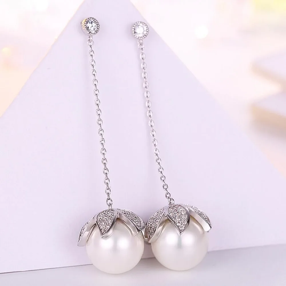MOONROCY Free Shipping Fashion Jewelry Cubic Zirconia Flower Austrian Crystal Imitation Pearl long Earrings Gift for women
MOONROCY Free Shipping Fashion Jewelry Cubic Zirconia Flower Austrian Crystal Imitation Pearl long Earrings Gift for women
