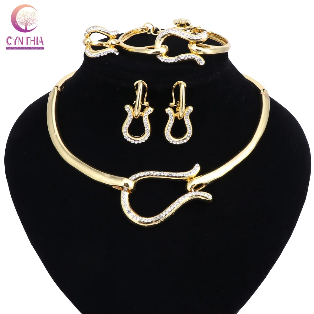 Fashion African Beads Jewelry Set Exquisite Dubai Pure Gold Color Crystal Necklace Jewelry Set Nigerian Wedding Bridal Bijoux
Fashion African Beads Jewelry Set Exquisite Dubai Pure Gold Color Crystal Necklace Jewelry Set Nigerian Wedding Bridal Bijoux
