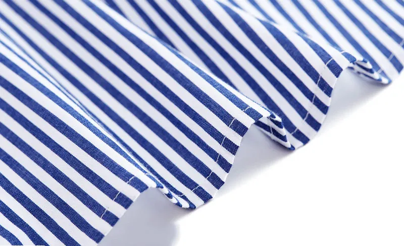 Women Classic Striped Mandarin Collar Blouse Tops Three Quarter Sleeve Buttons Work Wear Ladies Clothing
Women Classic Striped Mandarin Collar Blouse Tops Three Quarter Sleeve Buttons Work Wear Ladies Clothing