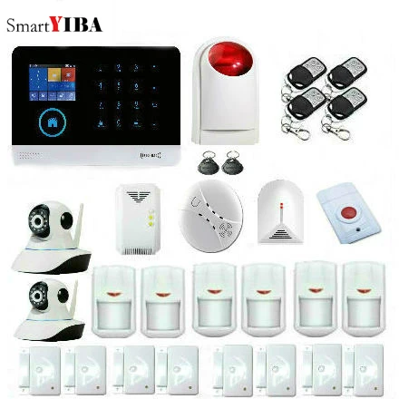 

SmartYIBA Wireless Wifi 3G Sim Auto Dial Home Security Burglar Intruder Alarm System Siren Video IP Camera Gas Smoke Fire Sensor