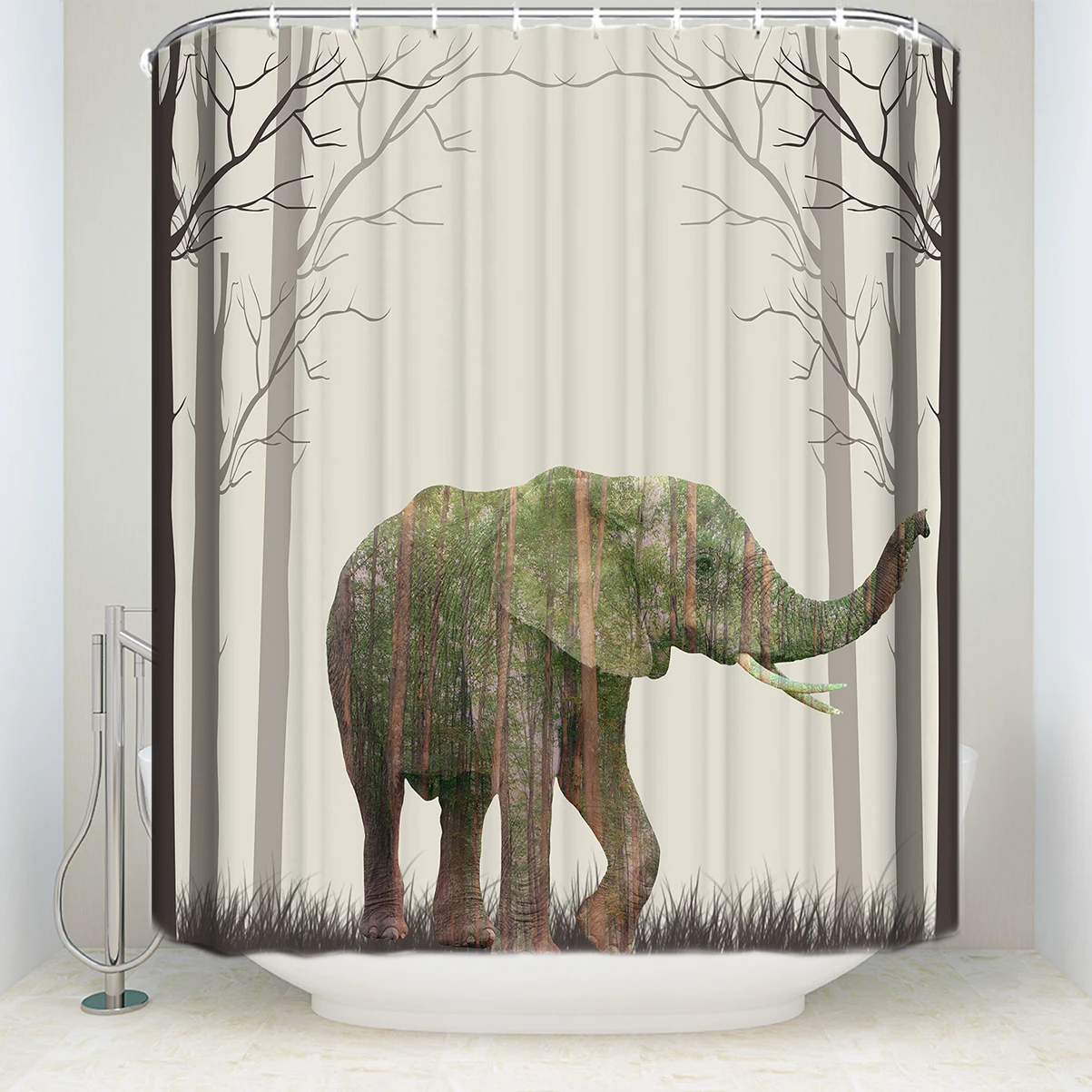 New Waterproof Forest Elephants Shower Curtain with Hooks Polyester Fabric Animal Bathroom Curtains for Home Decor
New Waterproof Forest Elephants Shower Curtain with Hooks Polyester Fabric Animal Bathroom Curtains for Home Decor