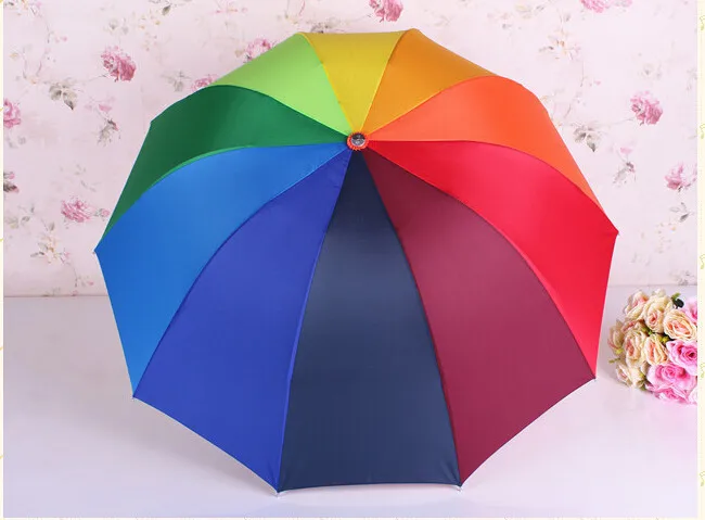Top Quality mixed 10 Colors Rainbow Fashion three-folding Straight anti-uv Sun / Rain Stick Umbrella Manual Paraso
Top Quality mixed 10 Colors Rainbow Fashion three-folding Straight anti-uv Sun / Rain Stick Umbrella Manual Paraso