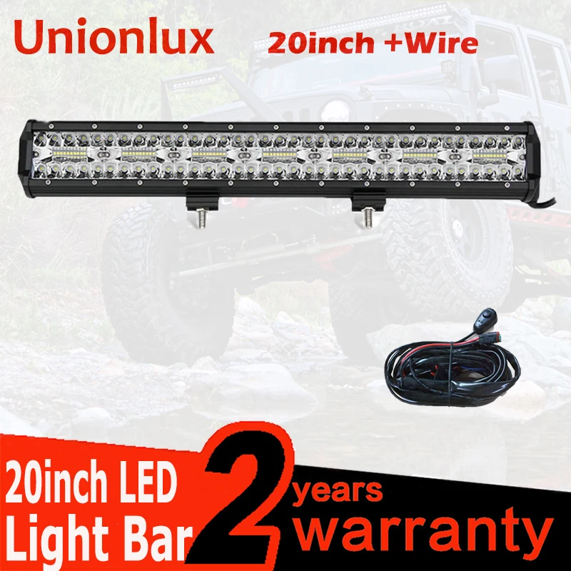 420W 20inch Tri-Row LED Work Light Flood Spot Beam Led Bar Auto Off Road Driving with Wire for Truck SUV ATV 4x4 4WD 12V 24V
420W 20inch Tri-Row LED Work Light Flood Spot Beam Led Bar Auto Off Road Driving with Wire for Truck SUV ATV 4x4 4WD 12V 24V