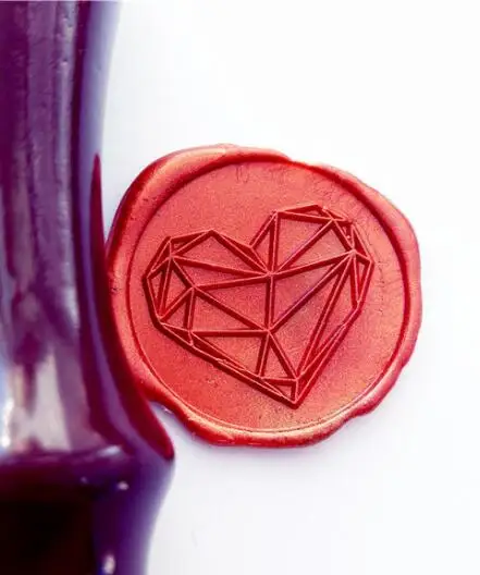 Геометрическая фигура Love heart Ретро латунная головка штемпеля восковое