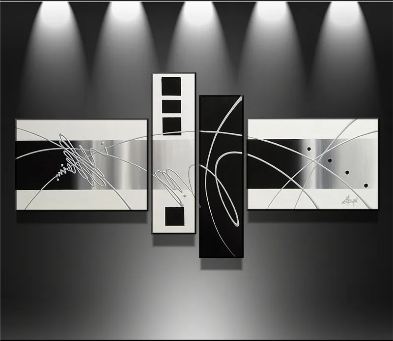 Free shipping! 100%Hand-painted Modern Black and White Abstract Oil Painting on Canvas Art Wall For Home Decoration 4 pcs/set
Free shipping! 100%Hand-painted Modern Black and White Abstract Oil Painting on Canvas Art Wall For Home Decoration 4 pcs/set
