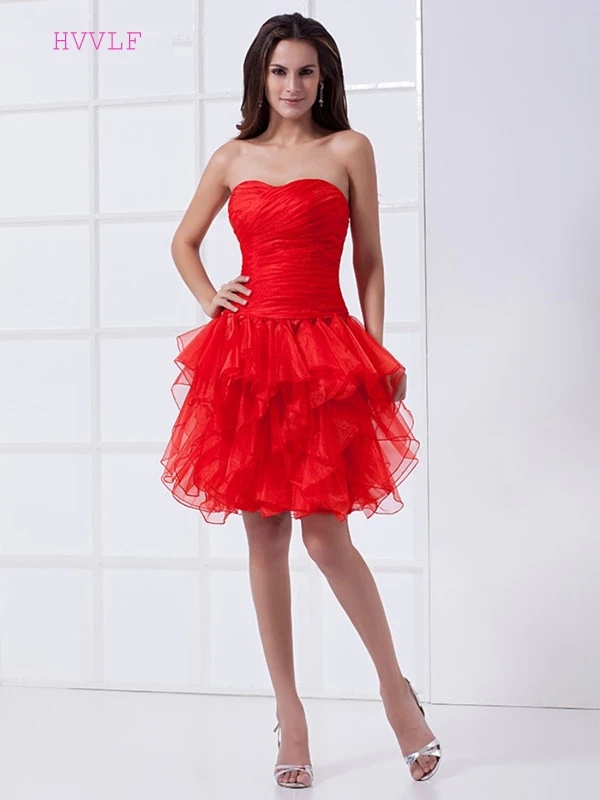Red Cocktail Dresses Elegant A-line Sweetheart Knee Length Organza Party Plus Size Homecoming Dresses
Red Cocktail Dresses Elegant A-line Sweetheart Knee Length Organza Party Plus Size Homecoming Dresses