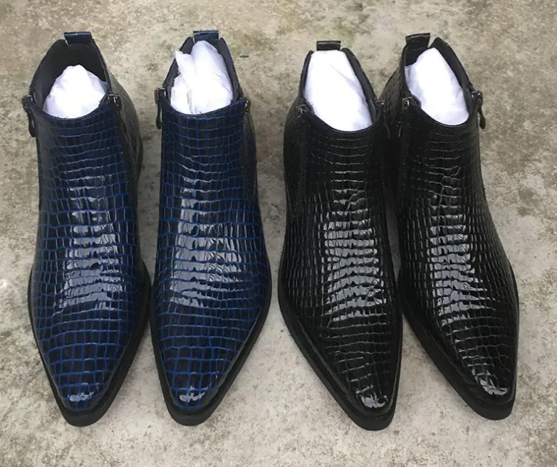 Popular Men Fashion Pointed Toes Genuine Leather Glitter Stone pattern High Top Show Martin Boots Size 38-44 Free Shipping
Popular Men Fashion Pointed Toes Genuine Leather Glitter Stone pattern High Top Show Martin Boots Size 38-44 Free Shipping