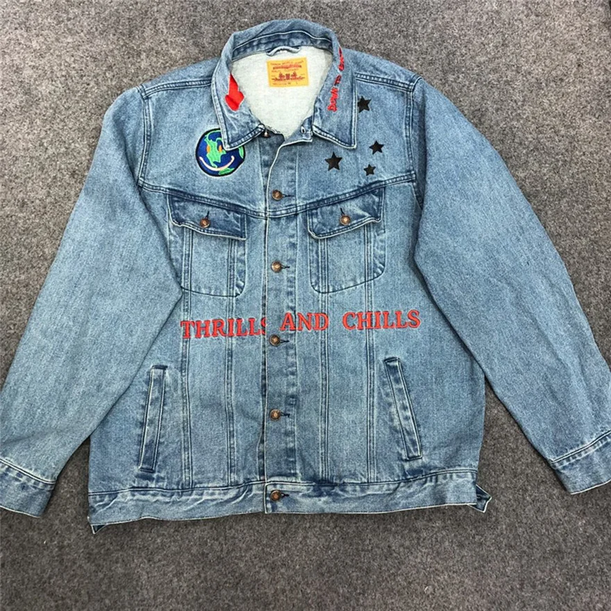 New Travis Scott Astroworld Denim Men Women 1:1 High Quality Embroidery Travis Scott Travis Scott Astroworld Jacket
New Travis Scott Astroworld Denim Men Women 1:1 High Quality Embroidery Travis Scott Travis Scott Astroworld Jacket
