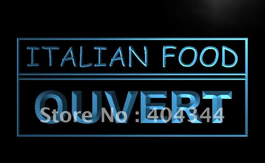 LK165- OUVERT Italian Food Display Cafe Light Sign home decor crafts | Дом и сад
