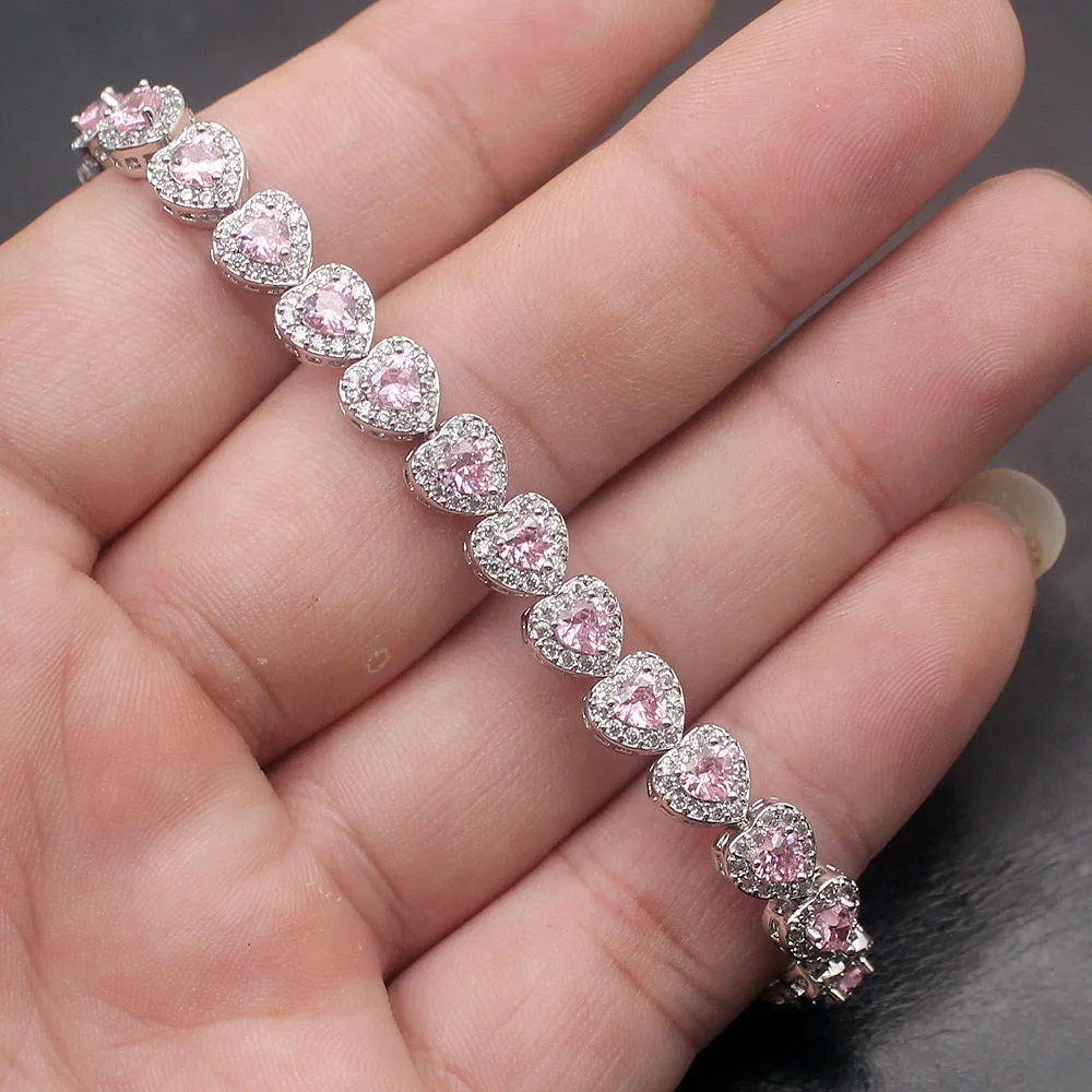 38% OFF Beautiful Wedding Gifts Heart Shape 925 Sterling Silver Color Tennis Chain Links Bracelet Women Jewelry 7 inch
38% OFF Beautiful Wedding Gifts Heart Shape 925 Sterling Silver Color Tennis Chain Links Bracelet Women Jewelry 7 inch