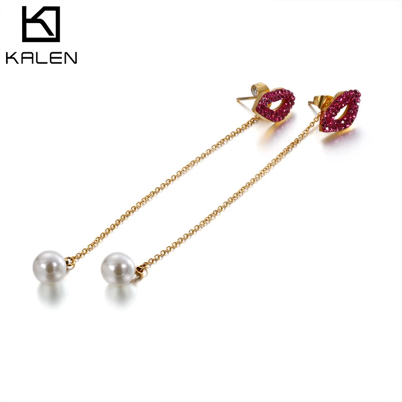 Kalen New Jewelry Earrings For Women 3 Colors Stainless Steel Simulated Pearl Red Sexy Lips Long Drop Earrings Sweetheart Gifts
Kalen New Jewelry Earrings For Women 3 Colors Stainless Steel Simulated Pearl Red Sexy Lips Long Drop Earrings Sweetheart Gifts