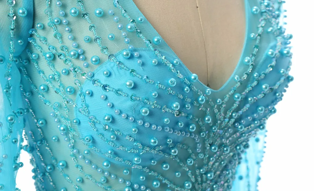 Sky Blue Evening Dresses A-line V-neck Long Sleeves Chiffon Pearls Elegant Long Evening Gown Prom Dress Robe De Soiree
Sky Blue Evening Dresses A-line V-neck Long Sleeves Chiffon Pearls Elegant Long Evening Gown Prom Dress Robe De Soiree