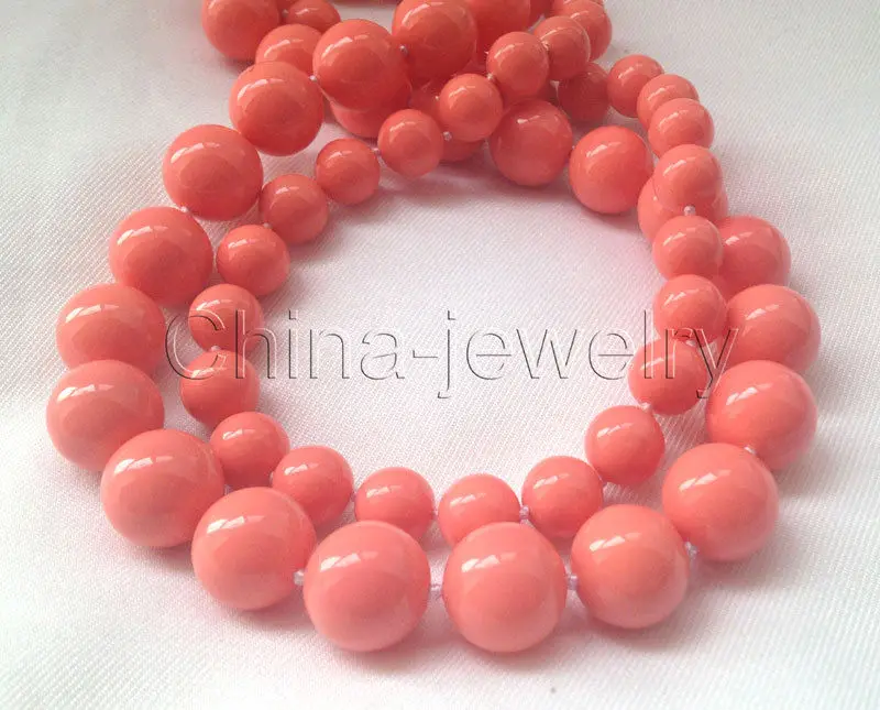 

Prett Lovely Women's Wedding CSR356 FREE shipping> >>> Beautiful 17-18" 2row 10-14mm pink coral color south sea shell pearl neck