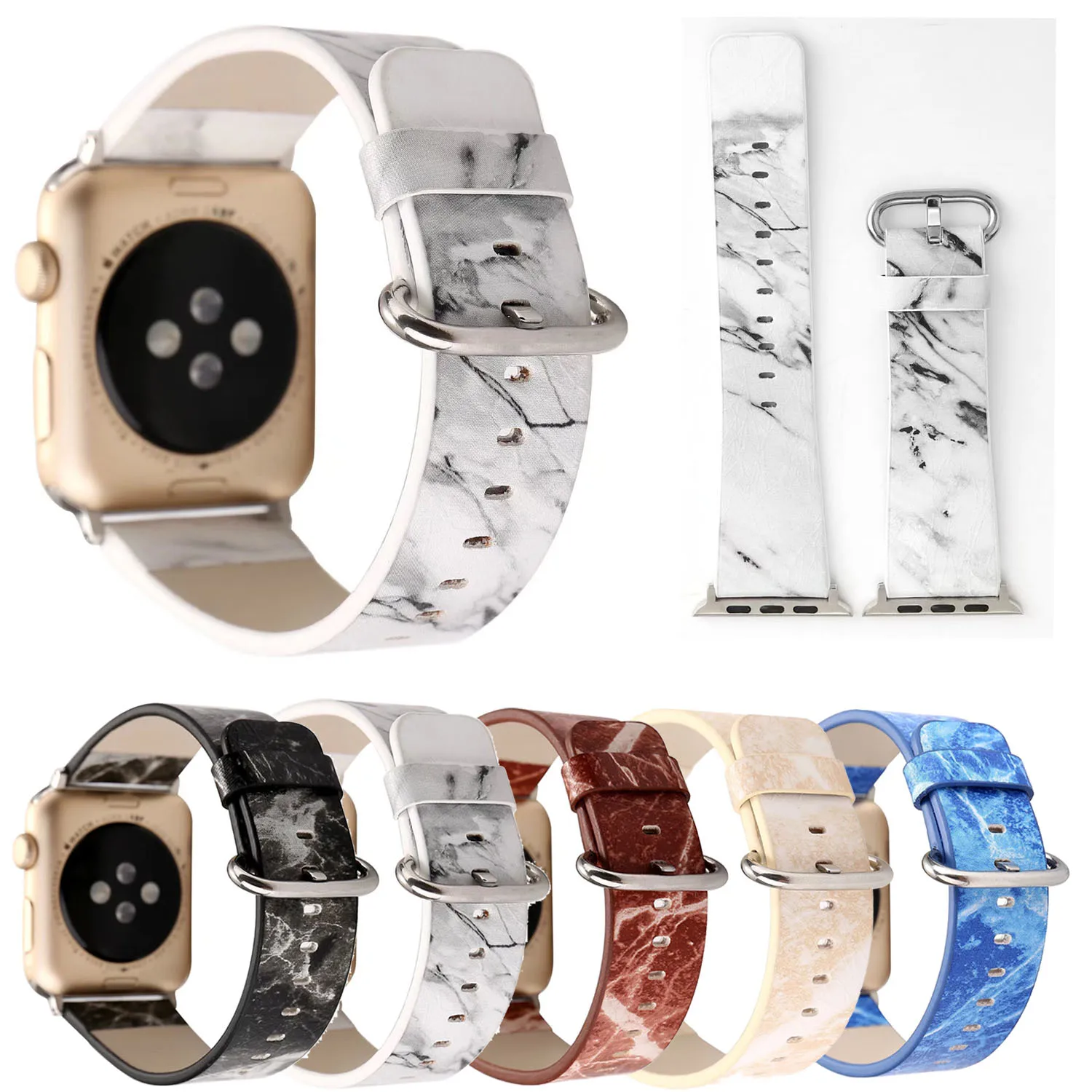 Marble Pattern Leather Strap for Apple Watch Band Series 1 2 3 42mm 38mm Bracelet Metal Buckle Watchbands with Connectors
Marble Pattern Leather Strap for Apple Watch Band Series 1 2 3 42mm 38mm Bracelet Metal Buckle Watchbands with Connectors