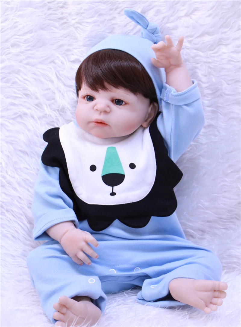 Boy girl doll reborn 22inch full body silicone baby dolls for child cheap babies bebe gift bonecas | Игрушки и хобби