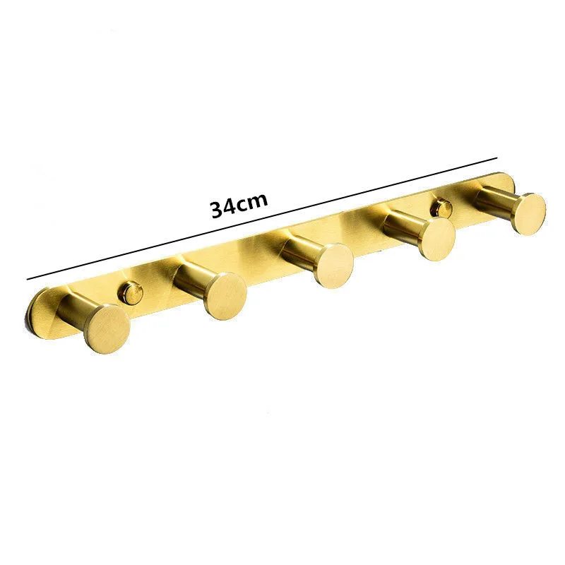 Bathroom Robe Hooks Brass Row Clothes Hooks Wall Mounted Nail Punched Clothes Rack 5 Hooks Key Hanger Bath Hardware wholesale
Bathroom Robe Hooks Brass Row Clothes Hooks Wall Mounted Nail Punched Clothes Rack 5 Hooks Key Hanger Bath Hardware wholesale