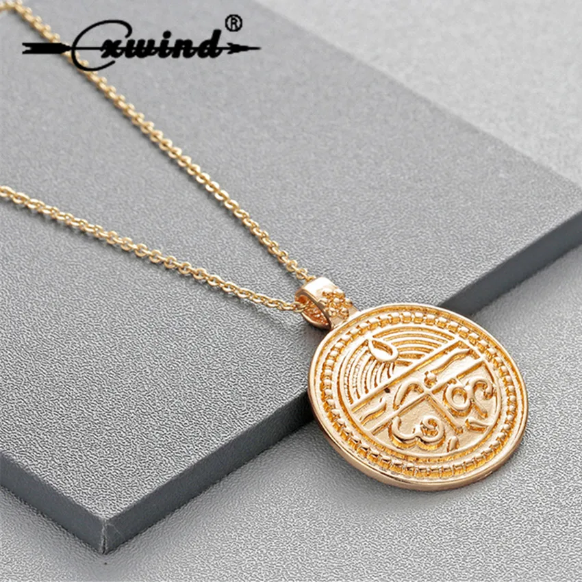 Cxwind Vintage Carved Sanskrit Coin Necklace for Women Fashion Charm Medallion Pendants Necklaces Boho Jewelry collares
Cxwind Vintage Carved Sanskrit Coin Necklace for Women Fashion Charm Medallion Pendants Necklaces Boho Jewelry collares