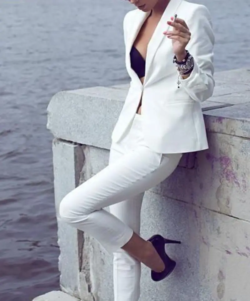 Custom Made White Women Tuxedos Ladies Formal Business Office 2 Piece Casual Suits Jacket+Pants B130
Custom Made White Women Tuxedos Ladies Formal Business Office 2 Piece Casual Suits Jacket+Pants B130